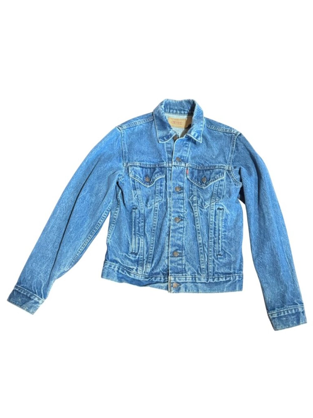 Vtg USA Levi’s Trucker Denim Jacket Type 111 Size 40L 71506-0216 80s Blue Unisex